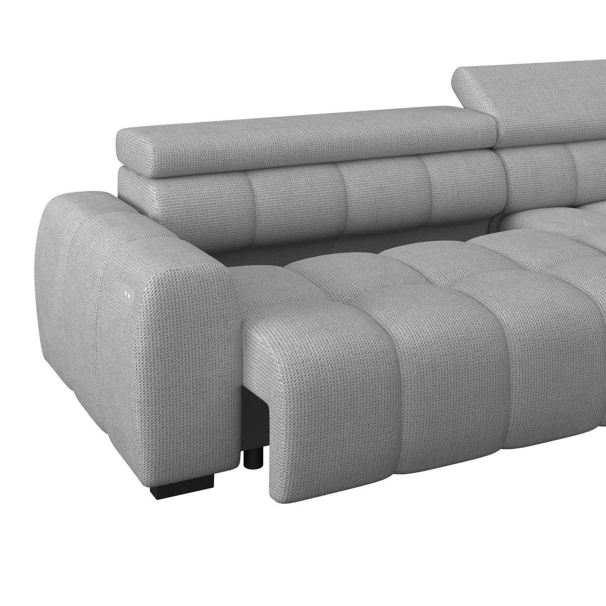 Ecksofa Fargo S Grau, B: 285 cm - Schwarz/Grau, Trend, Textil (285/168cm)