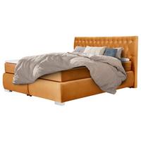 Boxspringbett Rumba inkl. Matratze 160x200 - Platinfarben/Gelb, Basics, Textil (160/200cm) - Livetastic