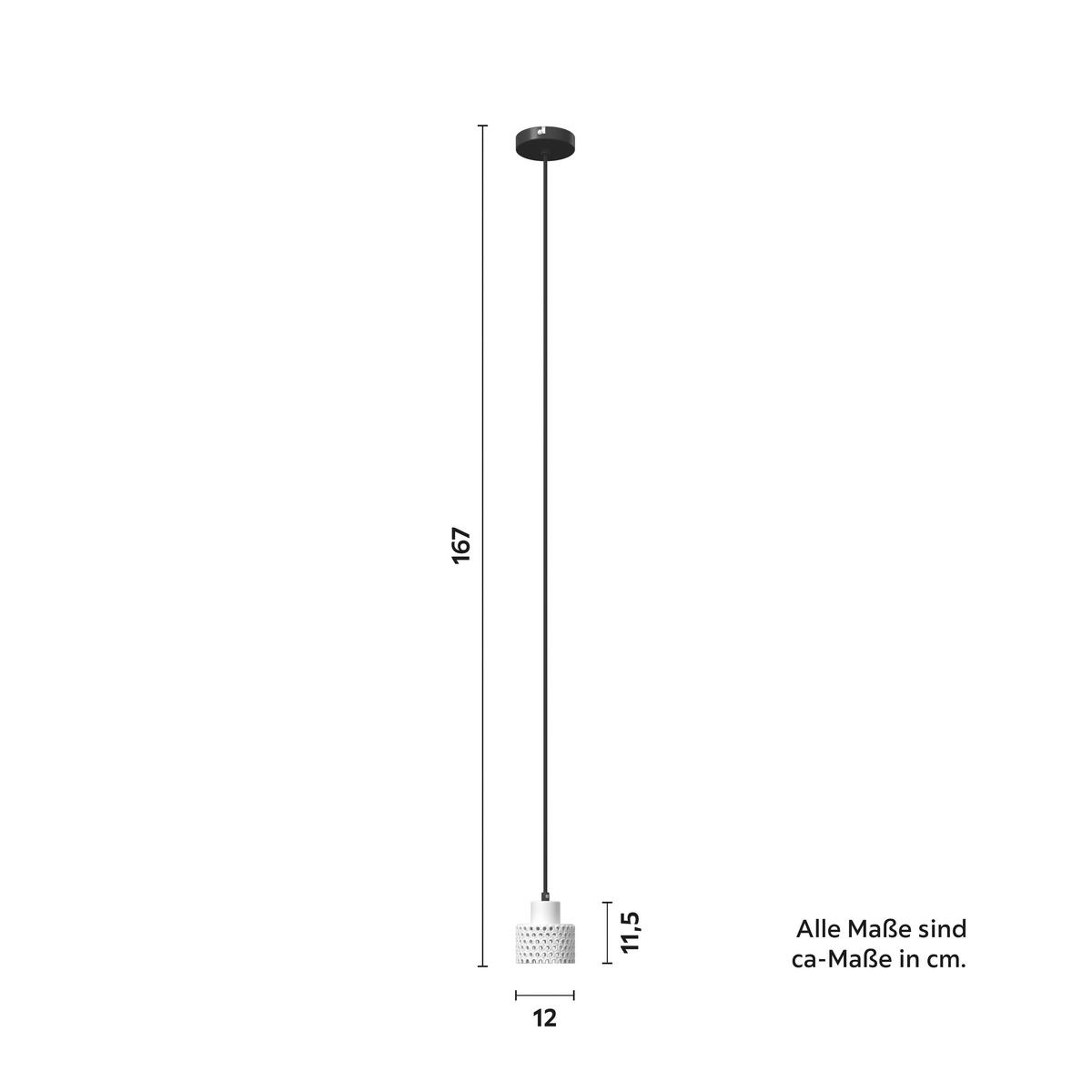 Závesné svietidlo Lace, š: 12 cm - bílá, Moderní, keramika (12/167cm) - Bessagi Home