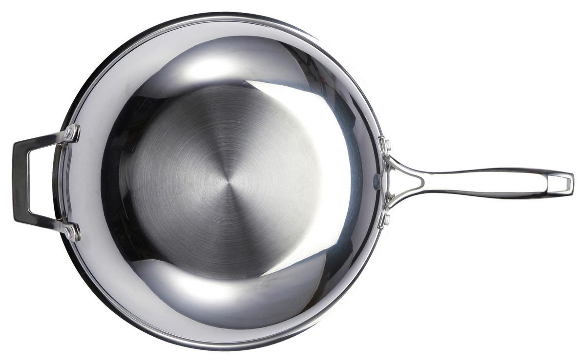 Wok Hi-Tech 3 Ø 53 cm Edelstahl Antihaftbeschichtet - Edelstahlfarben/Schwarz, Basics, Metall (53/29,5/9cm) - Masterpro
