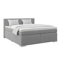 Boxspringbett Mira I Nordic, Lf: 160x200 Cm - Alufarben/Grau, Basics, Textil (160/200cm)