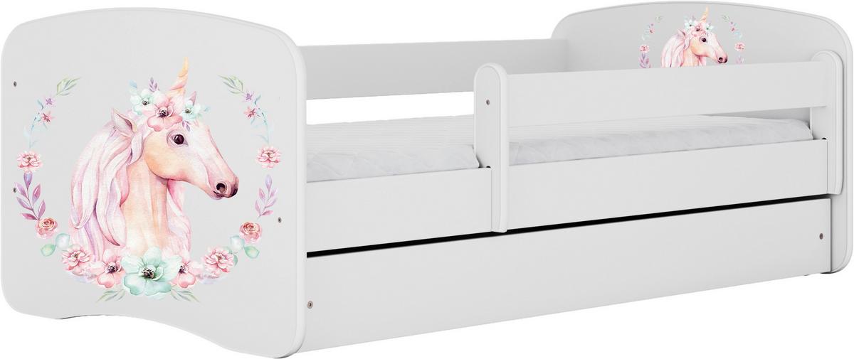 Kinder-/Juniorbett Babydreams Inkl. Matratze 80x160 - Birkefarben/Weiß, MODERN, Holz/Holzwerkstoff (80/160cm) - MID.YOU