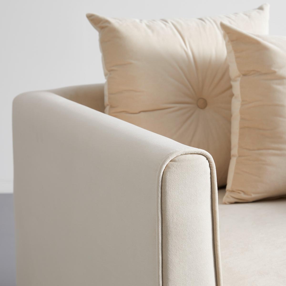 Relaxačné kreslo LUIS, béžový zamat - béžová/ružové zlato, Modern, kov/drevo (90/87/87cm) - Bessagi Home