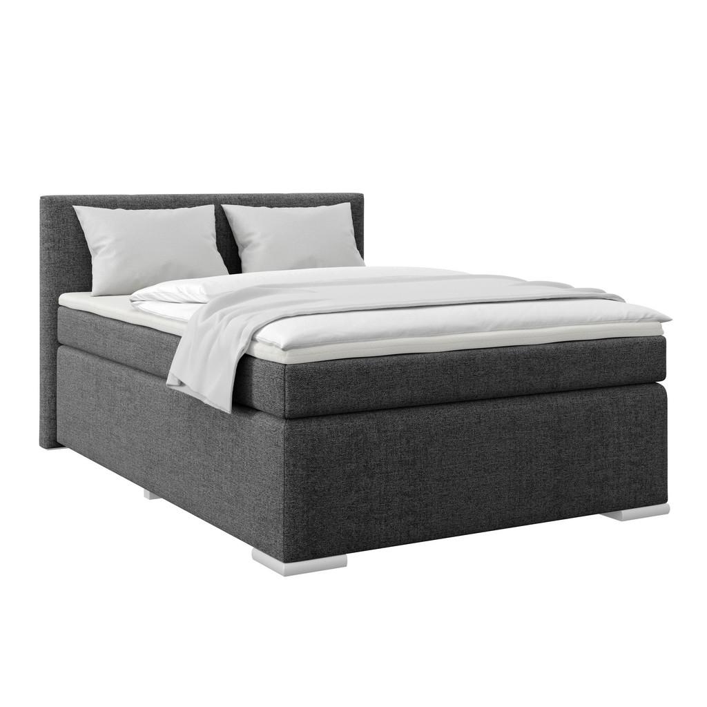 Boxspringbett m. Topper 140x200 cm Mira Graphit