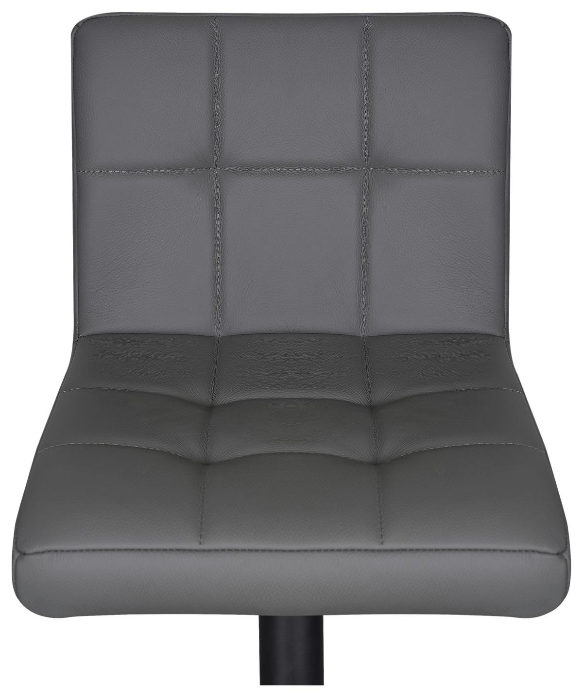 Barhocker Triest Grau B: 43 cm - Schwarz/Grau, MODERN, Leder/Metall (43/92/113/51,5cm) - Livetastic