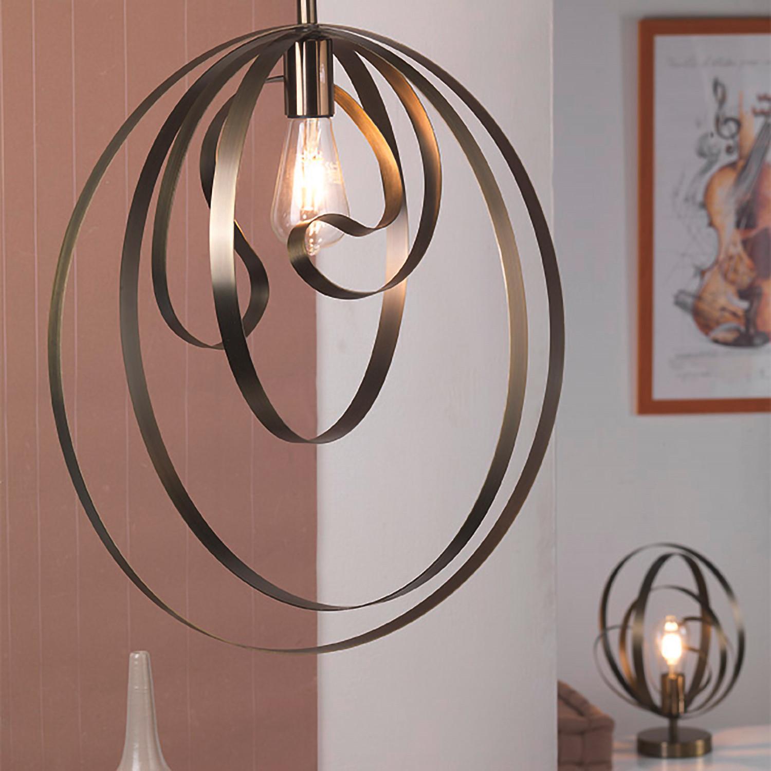 Hängeleuchte 4963/S - Bronzefarben, Design, Metall (50/110cm)