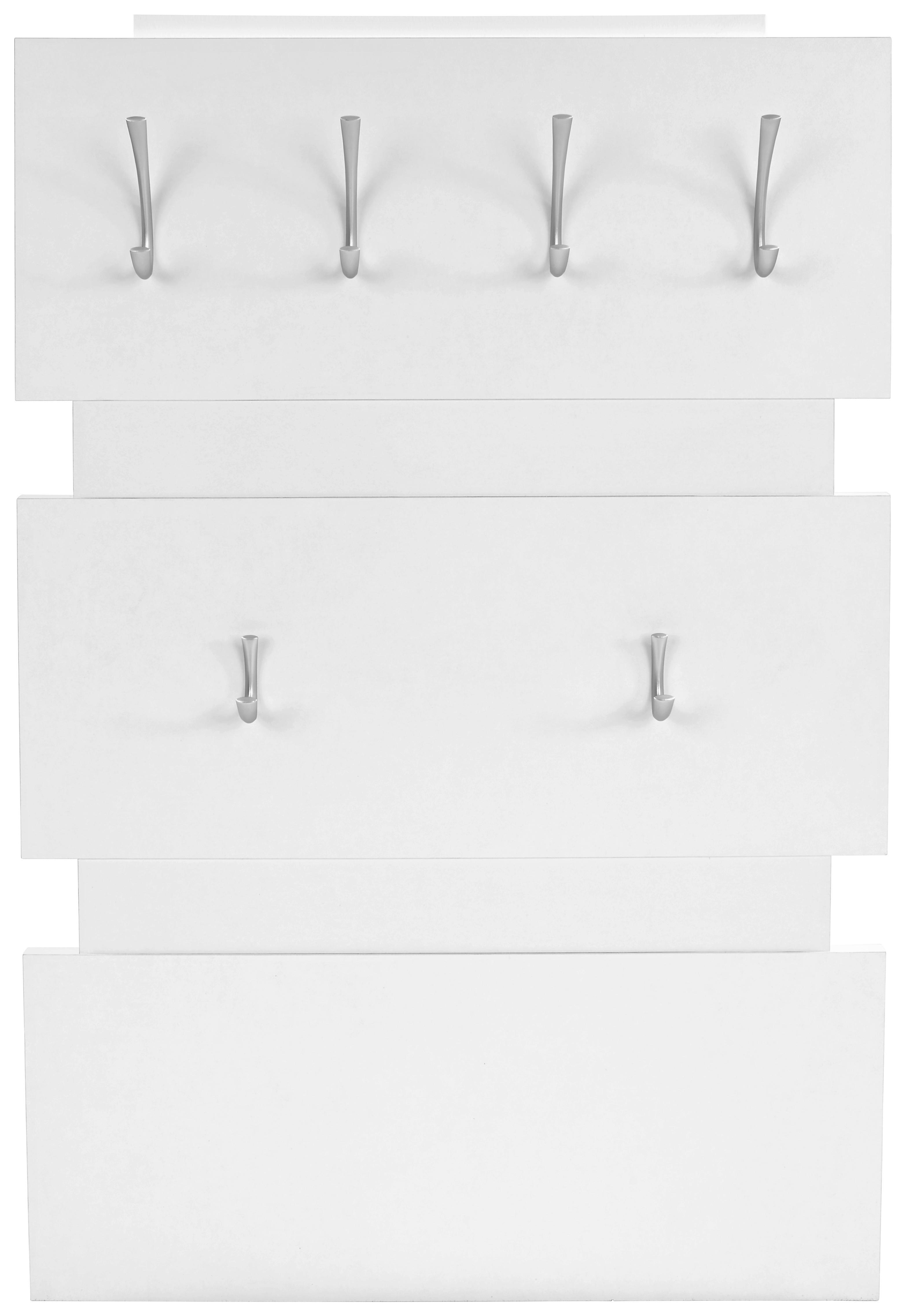 Garderobenpaneel Weiß Mit 6 Haken B: 70 cm - Weiß, MODERN, Holzwerkstoff/Kunststoff (70/99/2cm)