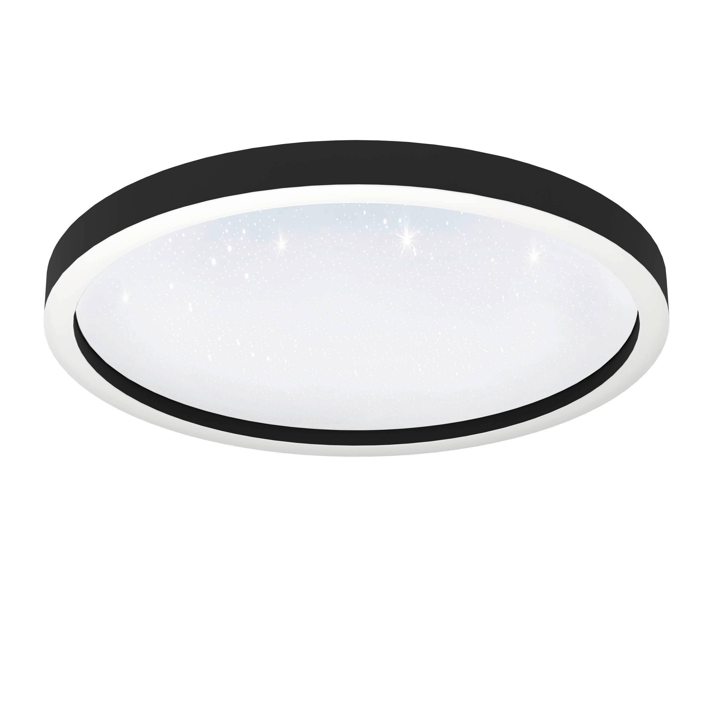 Deckenleuchte Montemorelos Ø 57 cm Farbwechsler - Schwarz/Weiß, Basics, Kunststoff/Metall (57/7cm) - Connect Z