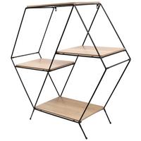 Regal Mailand B: 75 Cm Naturfarben/schwarz - Schwarz/Naturfarben, MODERN, Holzwerkstoff/Metall (75/85/30cm)
