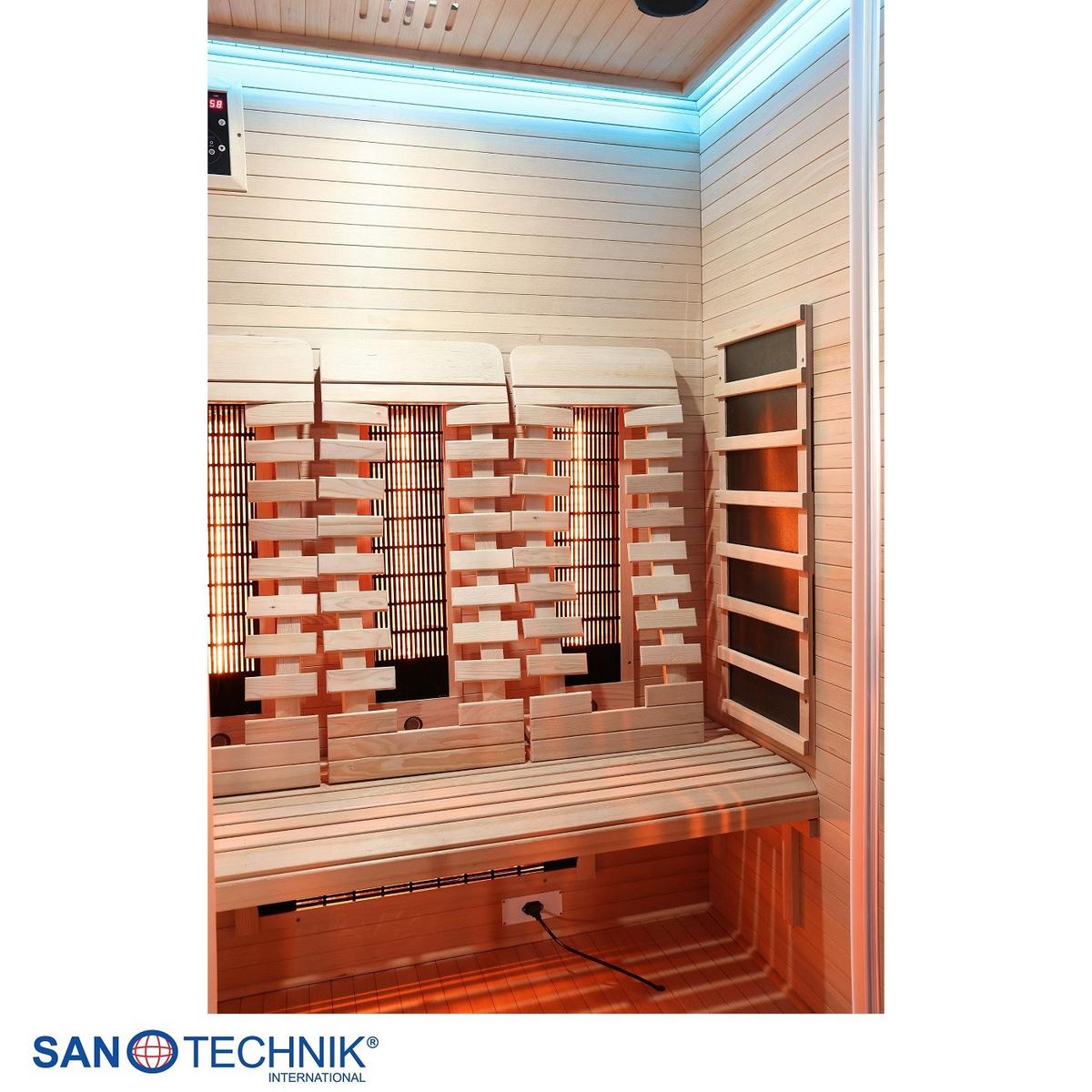 Infrarotkabine 3 Personen LBH: 150x120x200 - Naturfarben, KONVENTIONELL, Holz (150/120/200cm) - Sanotechnik