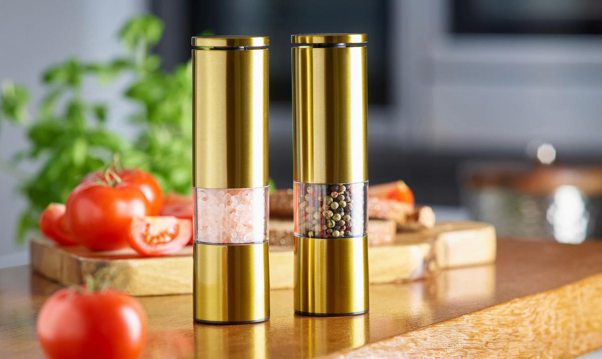Gewürzmühle Echtwerk Gewürzmühlen Set - Goldfarben, Design, Keramik/Metall (5/18,7cm) - Echtwerk