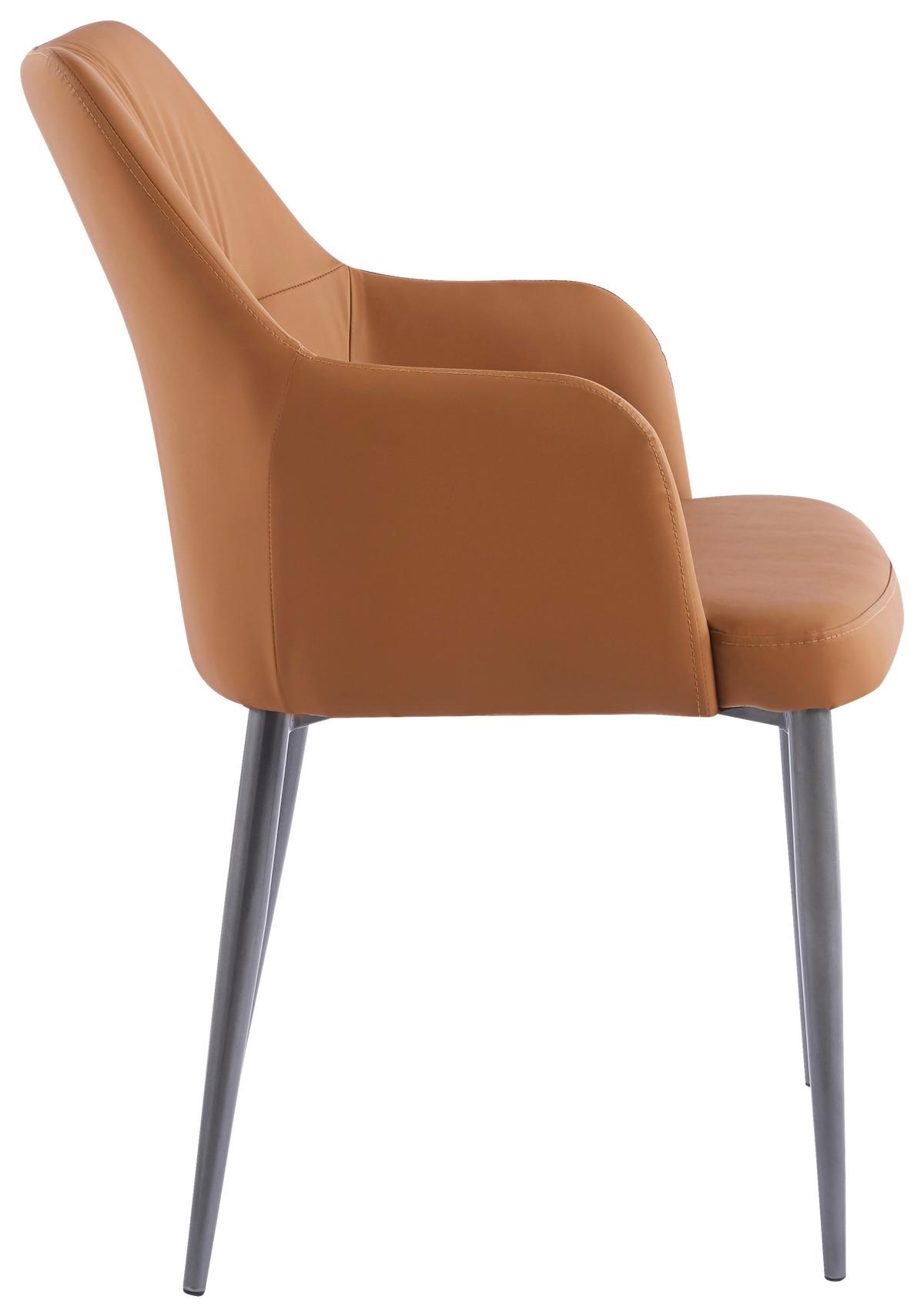 SADA STOLIČIEK S PODRÚČKAMI MERIT - svetlohnedá/čierna, Modern, kov/textil (55/88/64cm) - MID.YOU