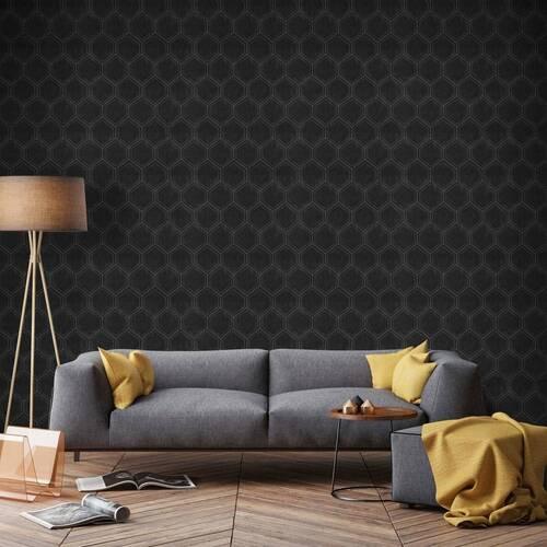 Vliestapete 103975 - Schwarz, Basics, Papier/Kunststoff (52/1000cm)