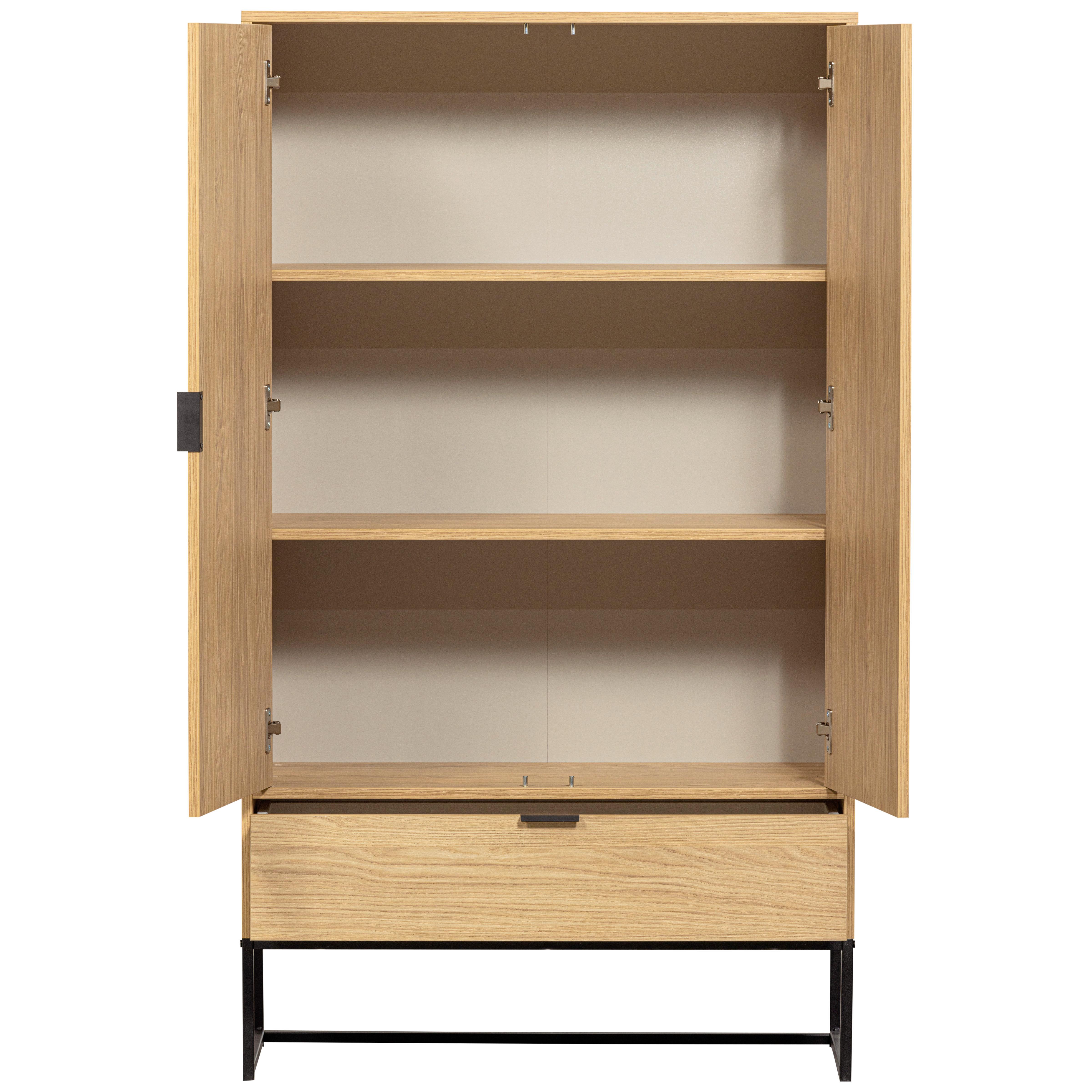 Mehrzweckschrank Silas Eichefarben B: 85 Cm - Eichefarben/Schwarz, Design, Holz (85/149/36cm) - Livetastic
