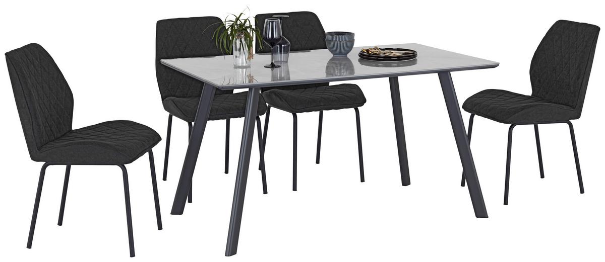 JÍDELNÍ STŮL GEORGE 140 - šedá/černá, Konvenční, kov/kompozitní dřevo (140/76/80cm)