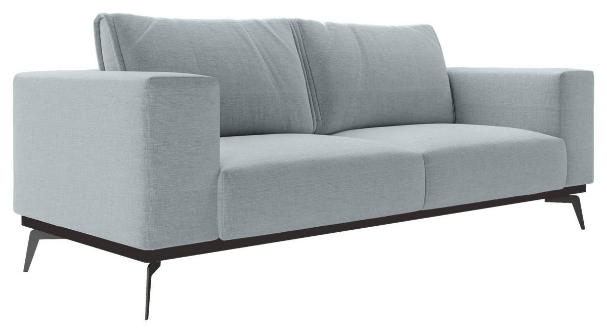 Dvojmiestna pohovka ISOLDE, svetlosivá - čierna/svetlosivá, Design, kov/drevo (250/87/95cm) - MID.YOU