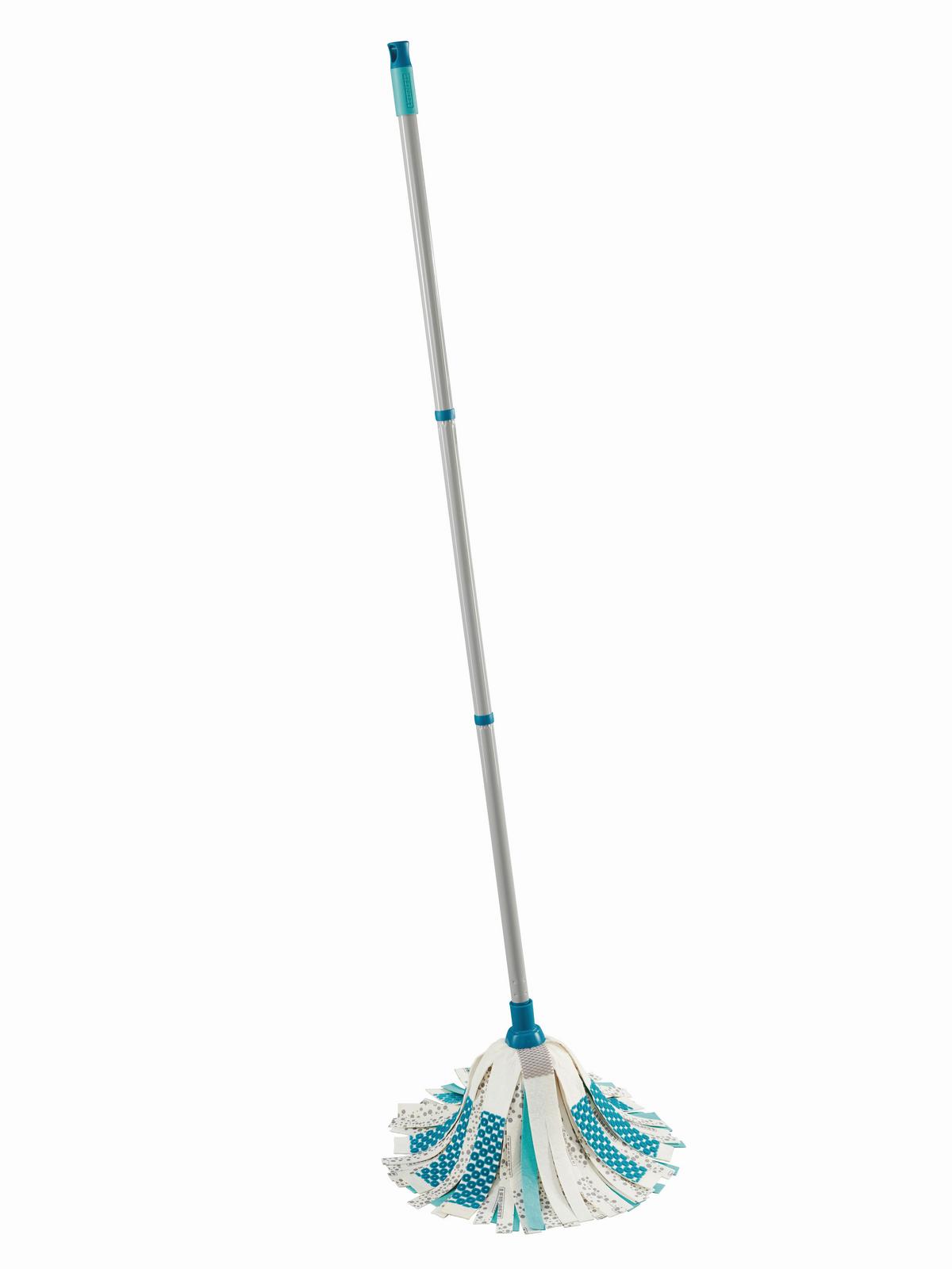 Bodenwischer Power Mop - Türkis/Weiß, Basics, Kunststoff/Textil (120cm) - Leifheit