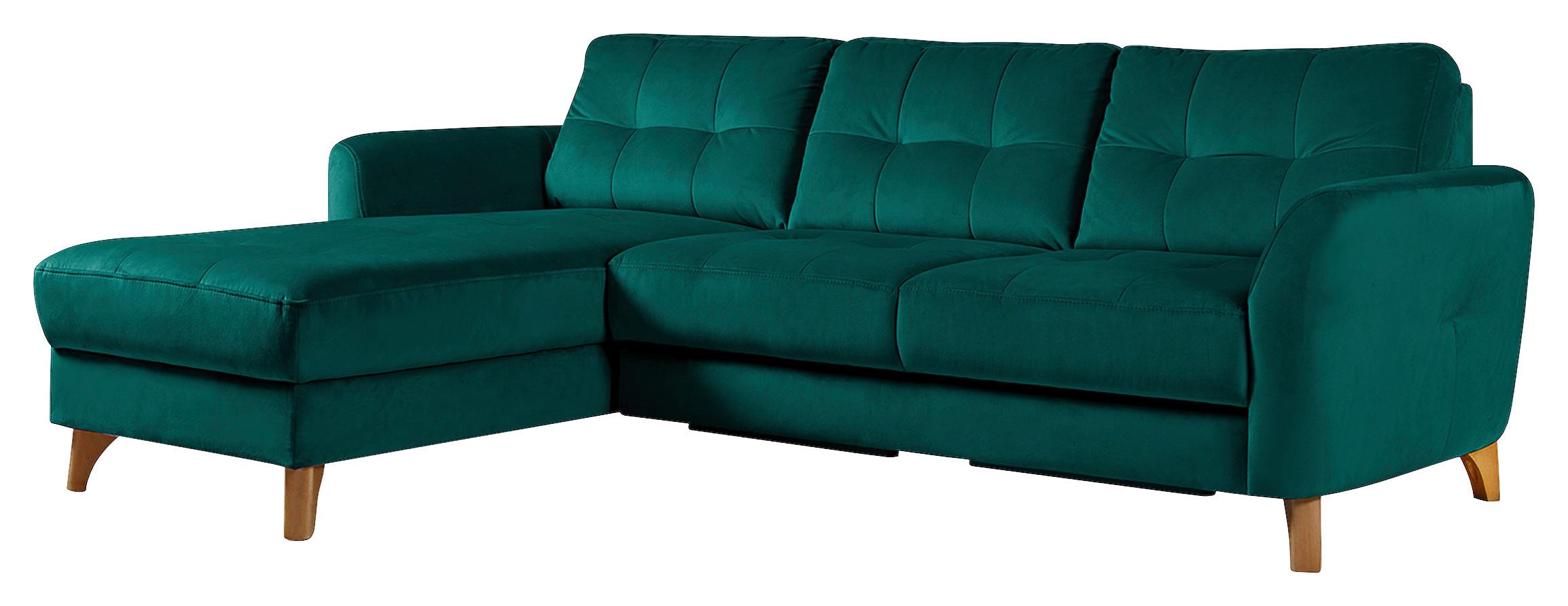 Ecksofa Nordic. Petrol S: 168x238 cm - Buchefarben/Petrol, Design, Textil (168/238cm) - Livetastic