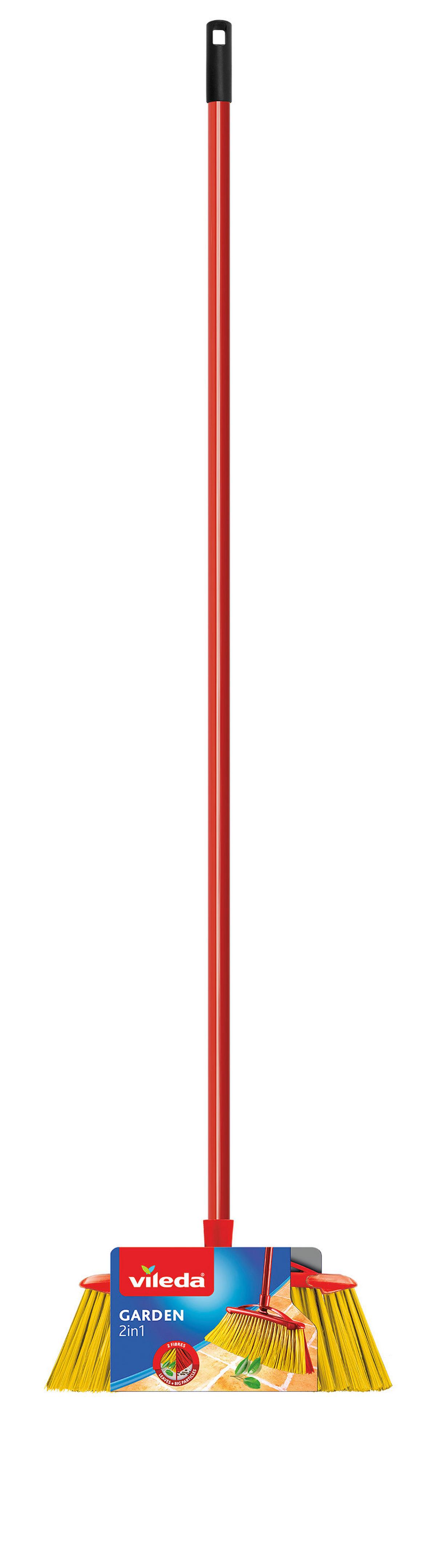 Metla VILEDA GARDEN 2V1 ZMETÁK - červená, Basics, kov/plast (32/143/5.5cm) - Vileda