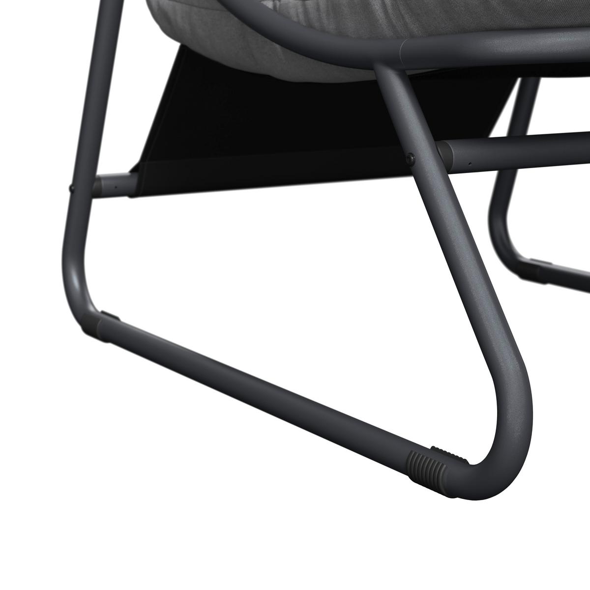 Loungesessel Kairo - Dunkelgrau/Anthrazit, MODERN, Textil/Metall (68/36/65cm) - Beldano