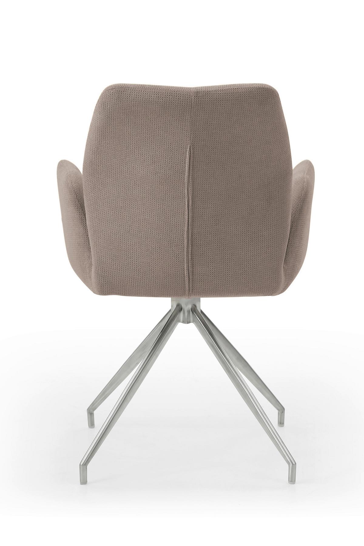 Armlehnstuhl Braun B: 60cm - Silberfarben/Braun, MODERN, Textil/Metall (60/89/62cm) - Livetastic