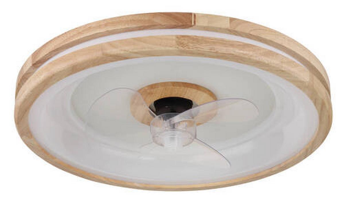 Deckenventilator 03650 - Transparent/Dunkelbraun, Natur, Kunststoff/Metall (50/12,5cm) - Globo