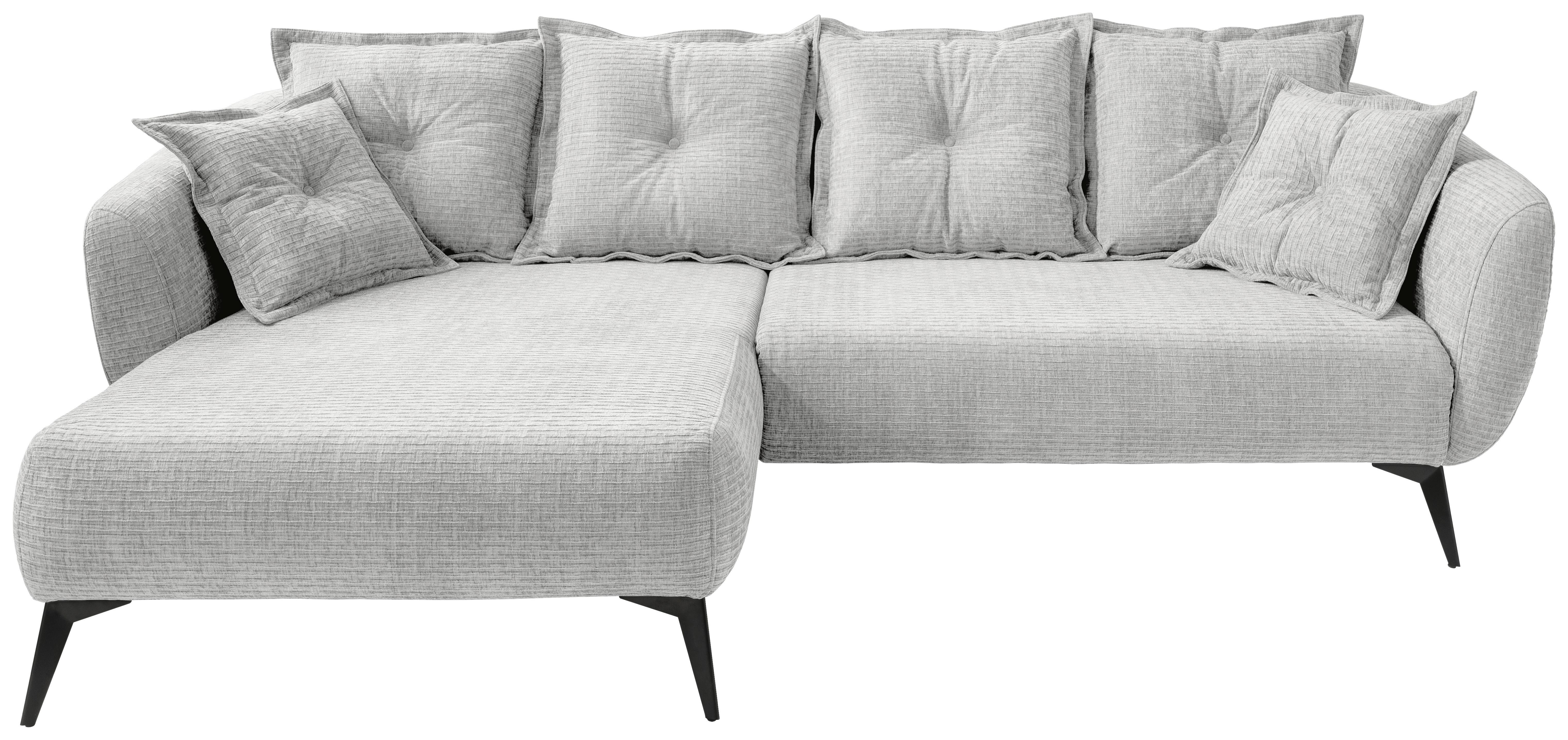 Ecksofa Baggio Weiß S: 162x277 cm - Schwarz/Weiß, MODERN, Textil (162/277cm) - Livetastic