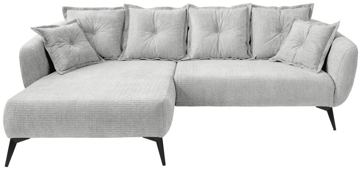 Ecksofa Baggio Weiß S: 162x277 cm - Schwarz/Weiß, MODERN, Textil (162/277cm) - Livetastic