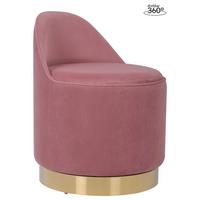 Drehhocker Viktor 125 Altrosa D: 52 cm - Goldfarben/Altrosa, Design, Textil/Metall (52/68cm) - Kayoom