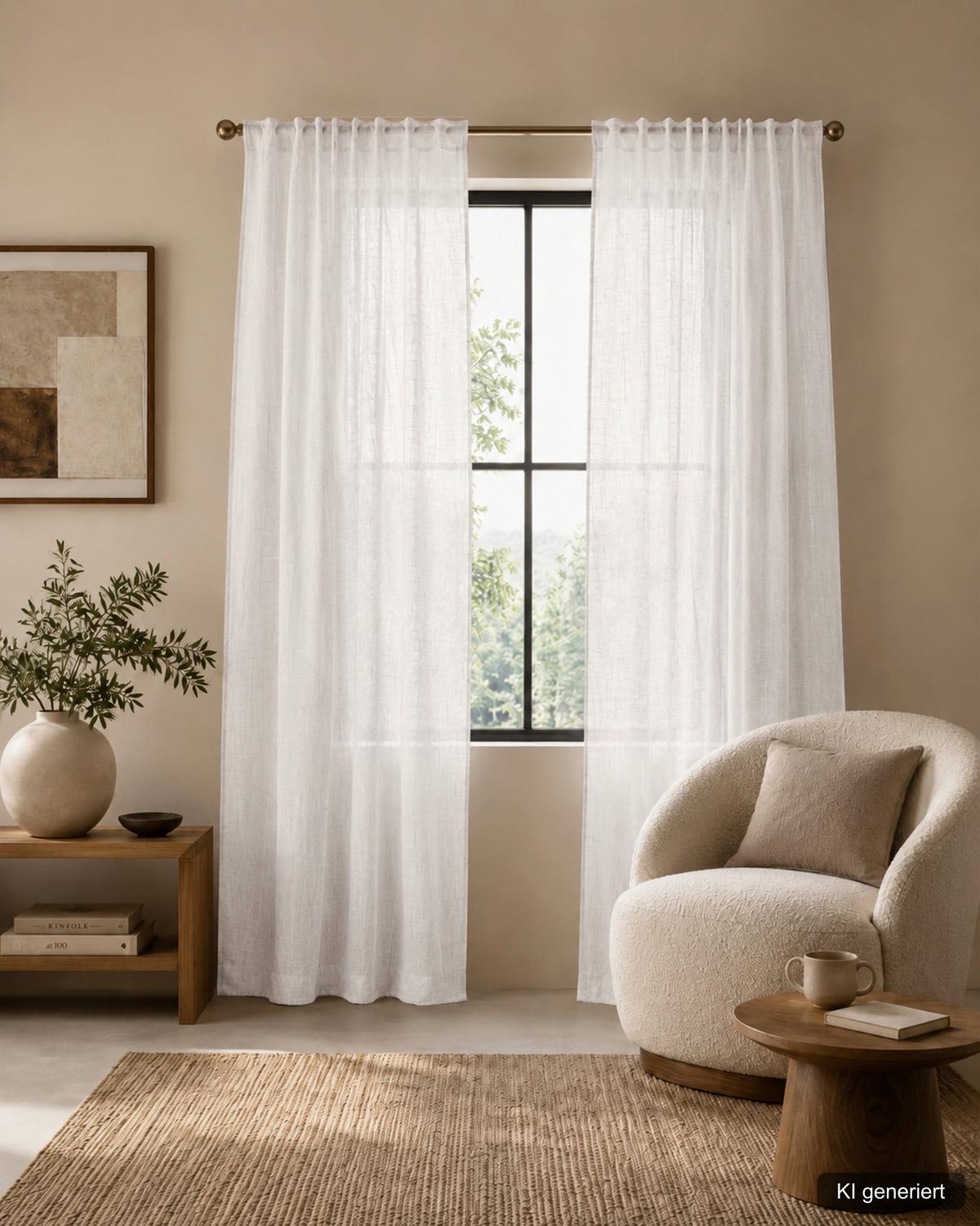 FERTIGVORHANG SOFTY 2ER SET - Weiß, Basics, Textil (140/245cm)