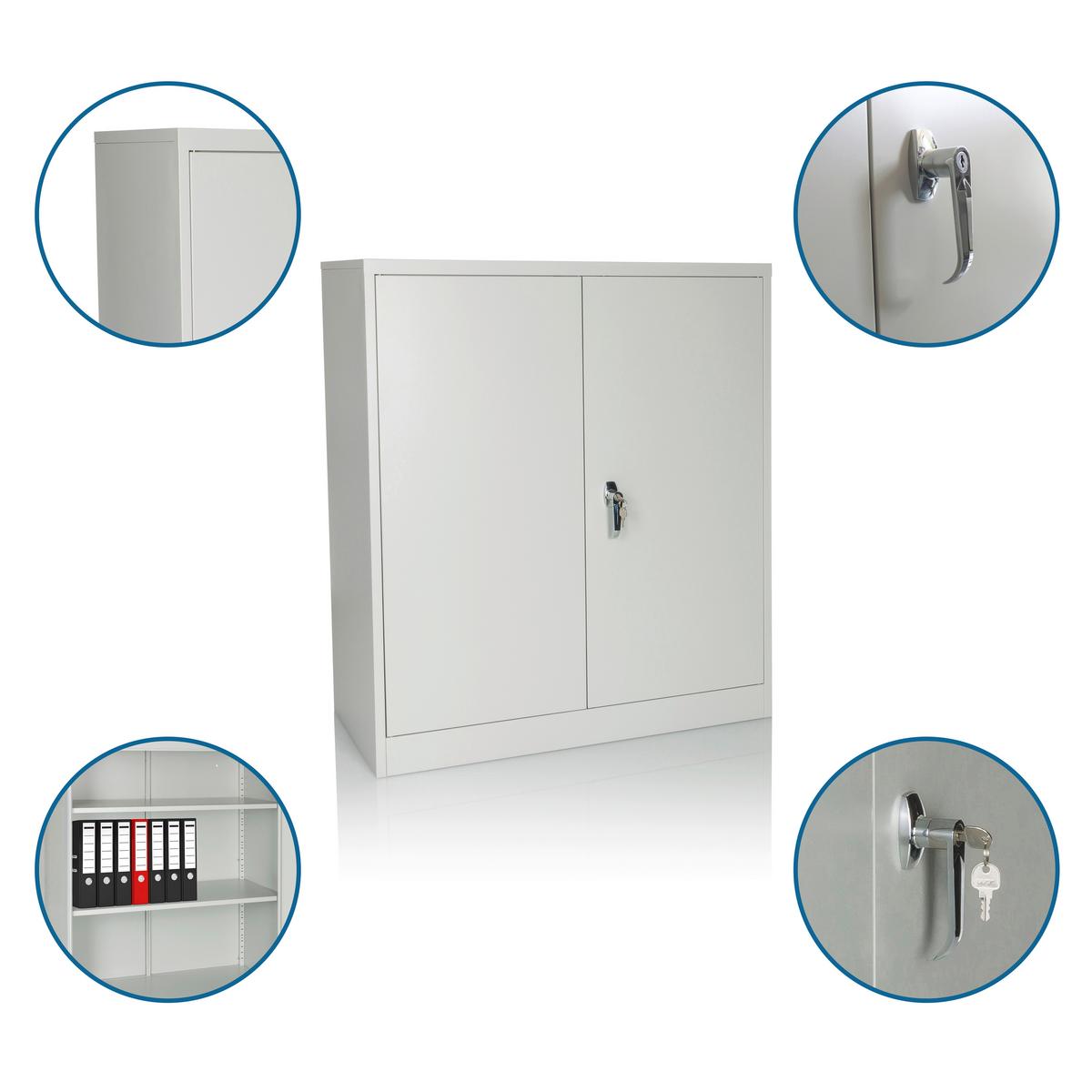 Aktenschrank Color As B: 90 Cm Hellgrau Abschließbar - Hellgrau, Basics, Metall (90/105/40cm) - MID.YOU