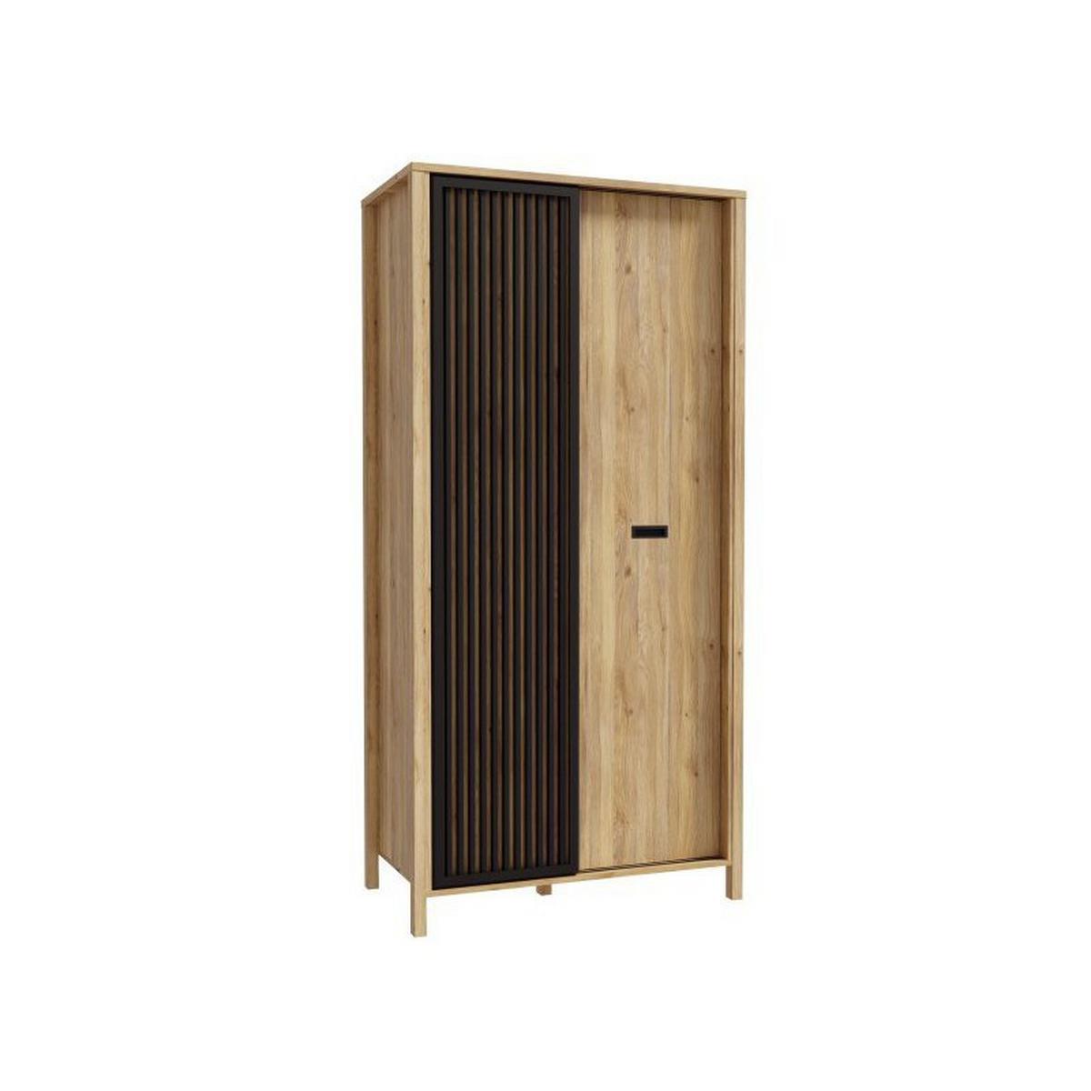 PREDSIEŇOVÁ SKRIŇA JYTANA - čierna/farba duba, Modern, kompozitné drevo (97/200,3/52,7cm)
