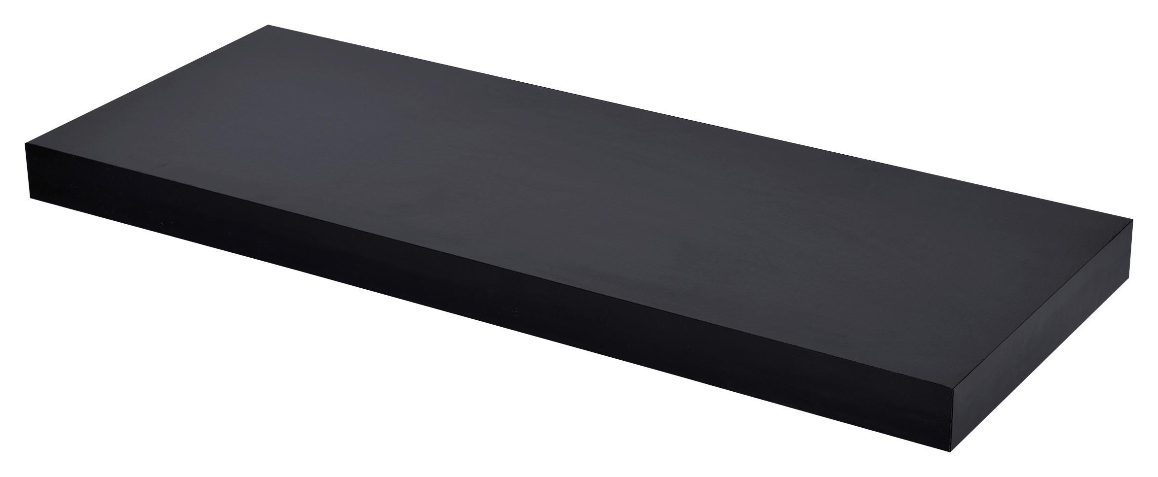 NÁSTĚNNÁ POLICE ANJA -SB- - černá, Moderní, kompozitní dřevo (60/3,8/23,5cm) - Mömax