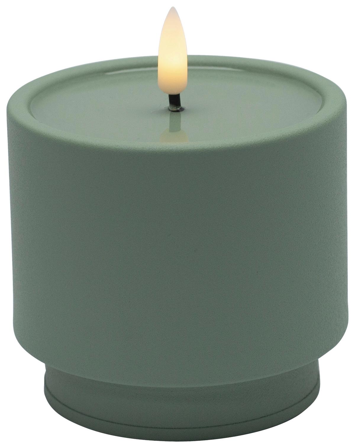 LED sviečka BELLY - oranžová/modrá, Moderní, kov/plast (9/8,5cm) - Mömax