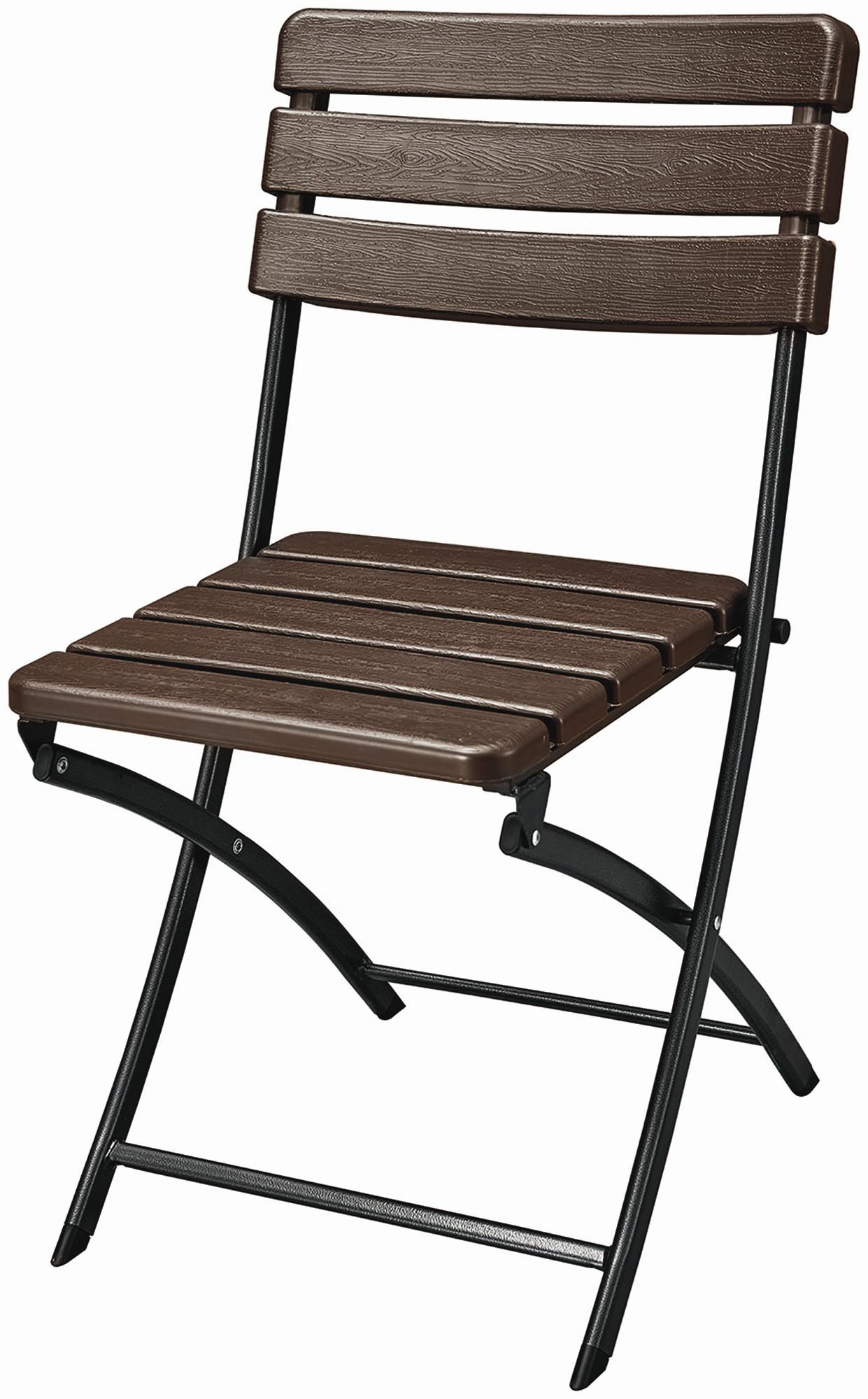 Klappstuhl 2er Set Tabora Klappbar - Schwarz/Braun, Basics, Kunststoff/Metall (44/83/54cm) - Gardenson