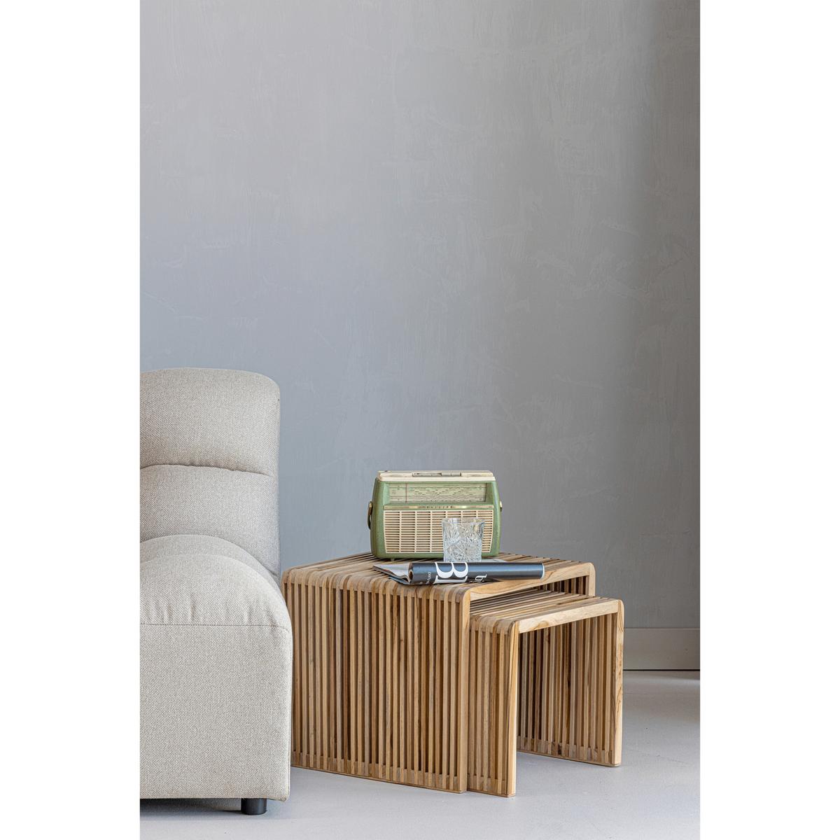 Beistelltischset Jasmijn Naturfarben B: 50-40 Cm - Naturfarben, Design, Holz (50-40/41-36/45-40cm)