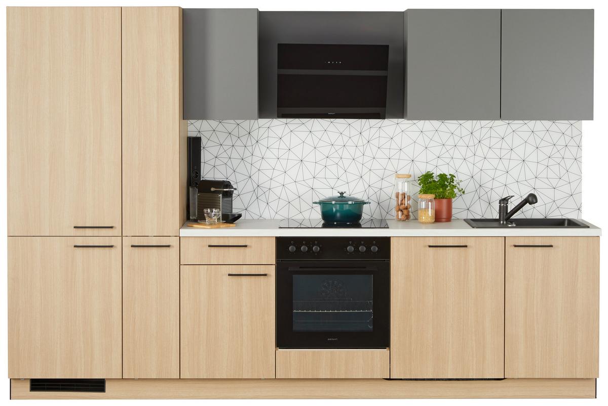 Küchenblock Plan/win - Eichefarben/Anthrazit, MODERN, Holzwerkstoff (310cm) - Express-Kuechen