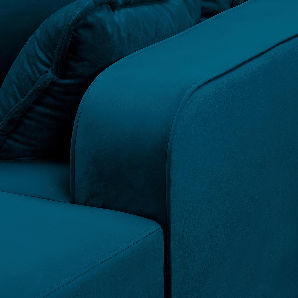 Ecksofa Beata Blau S: 230x150 cm - Wengefarben/Blau, Design, Textil (230/150cm) - Livetastic