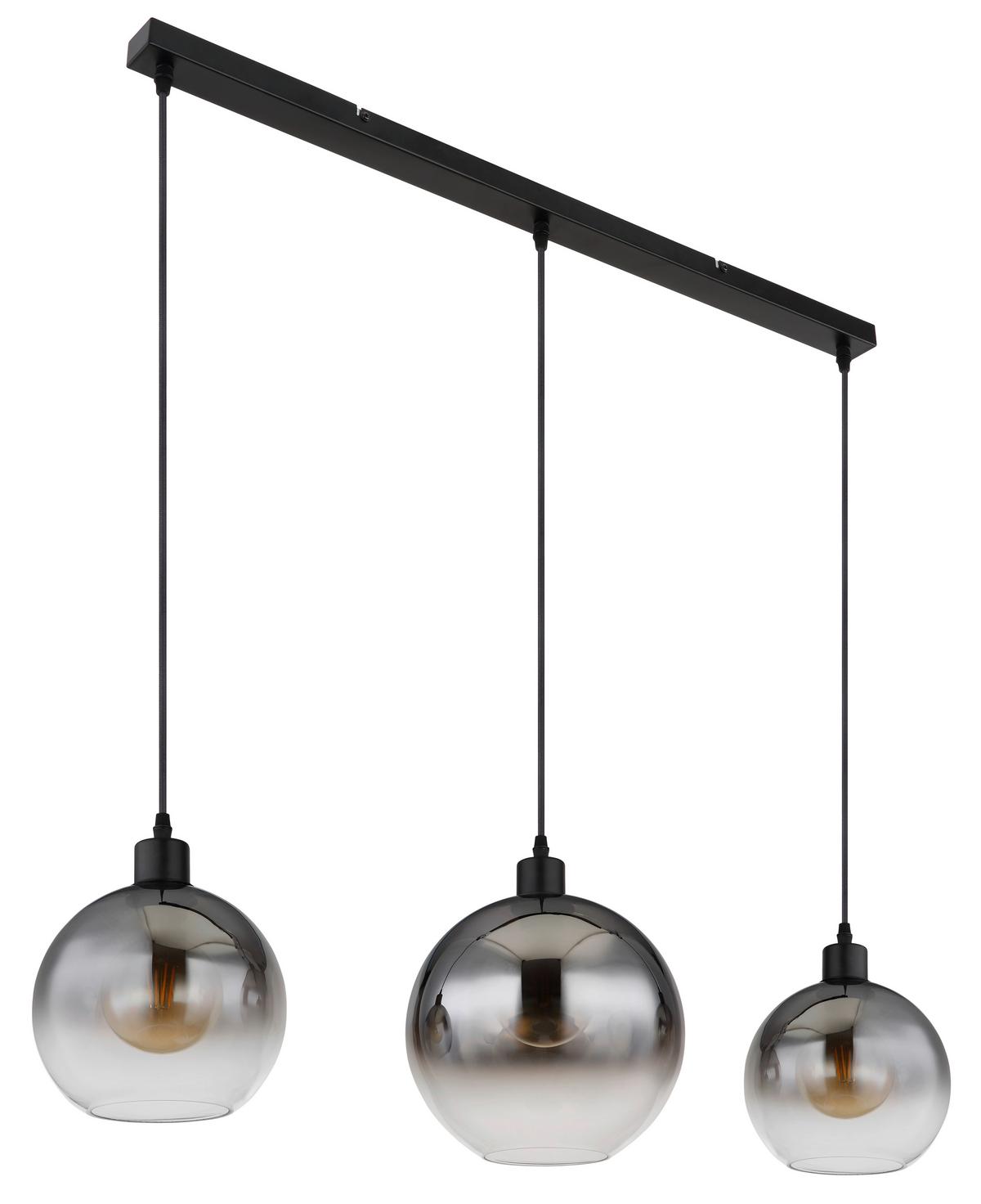 Hängeleuchte 58227-3hb - Schwarz, Design, Glas/Metall (95/25/120cm) - Globo