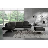 Ecksofa Spring Schwarz Chrom S: 250x273 Cm - Chromfarben/Schwarz, Design, Leder (250/273cm) - Livetastic