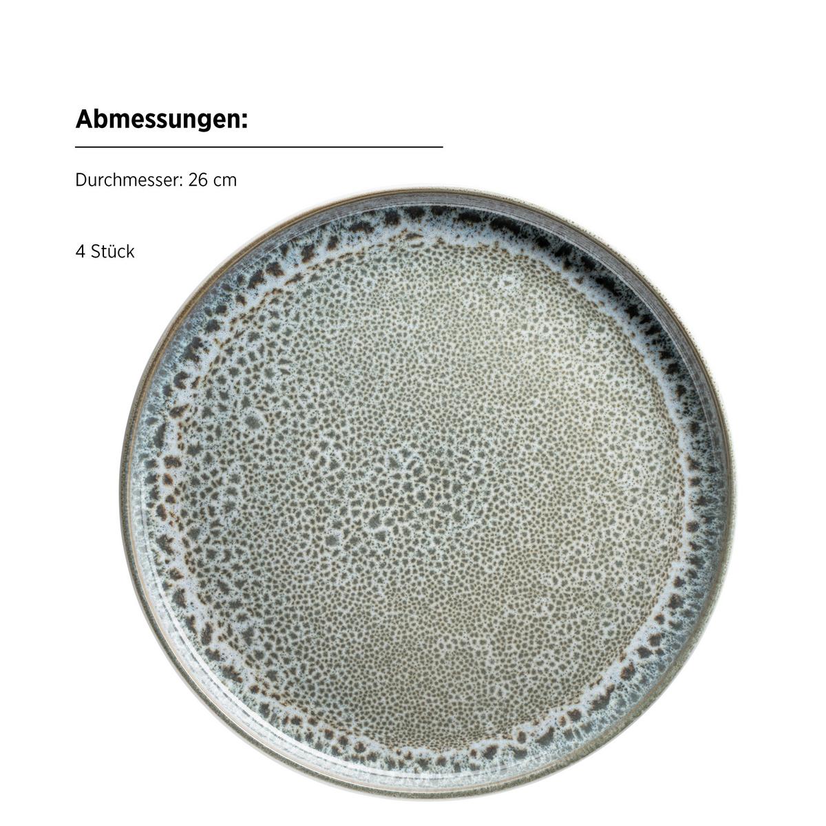 Kombiservice Malea 16-Teilig Steinzeug, Grün, 4 Personen - Grün, Basics, Keramik - Mäser