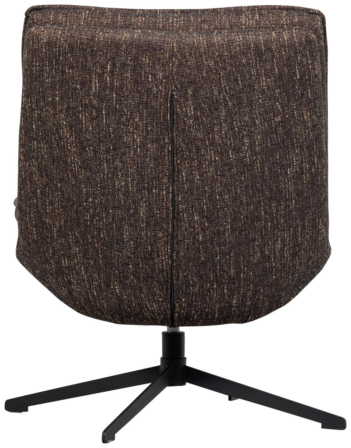 Sessel Milaro Braun B: 75cm - Schwarz/Braun, Design, Textil (75/88/94cm) - Livetastic