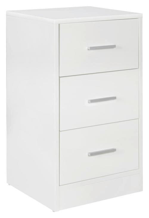Nočný stolík Olav š: 37,5cm biely - biela/svetlosivá, Konventionell, kov/kompozitné drevo (37/68/35cm) - MID.YOU