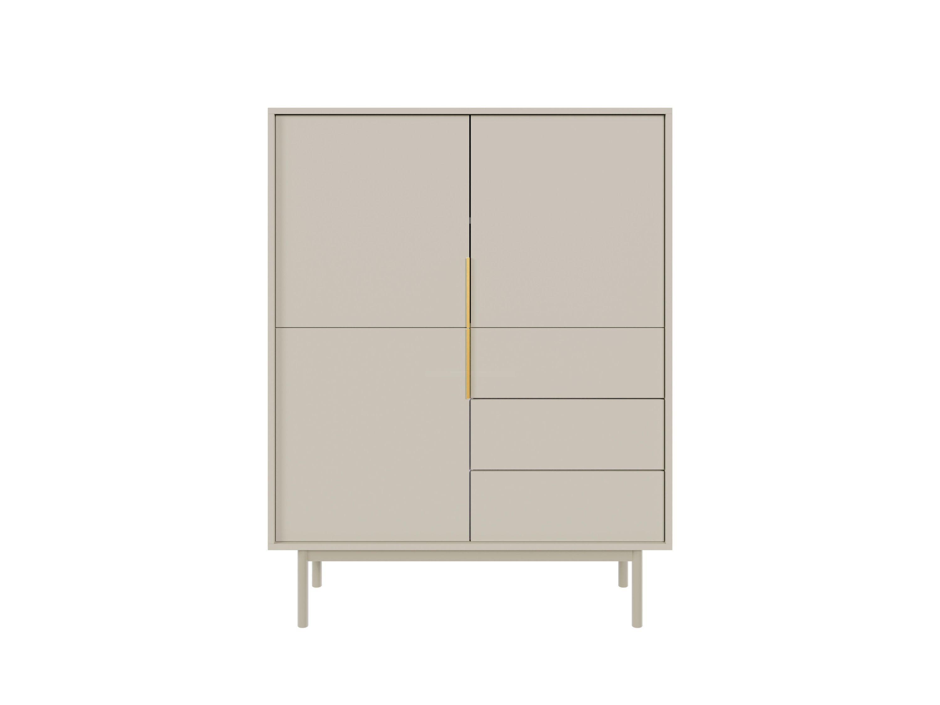 Komoda AVIV kašmír - kašmírová/barvy zlata, Design, kov/kompozitní dřevo (104/139,5/39cm) - Xora