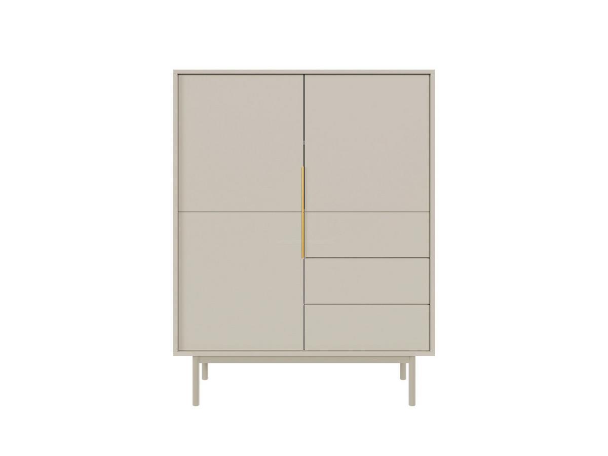 Komoda AVIV kašmír - kašmírová/barvy zlata, Design, kov/kompozitní dřevo (104/139,5/39cm) - Xora