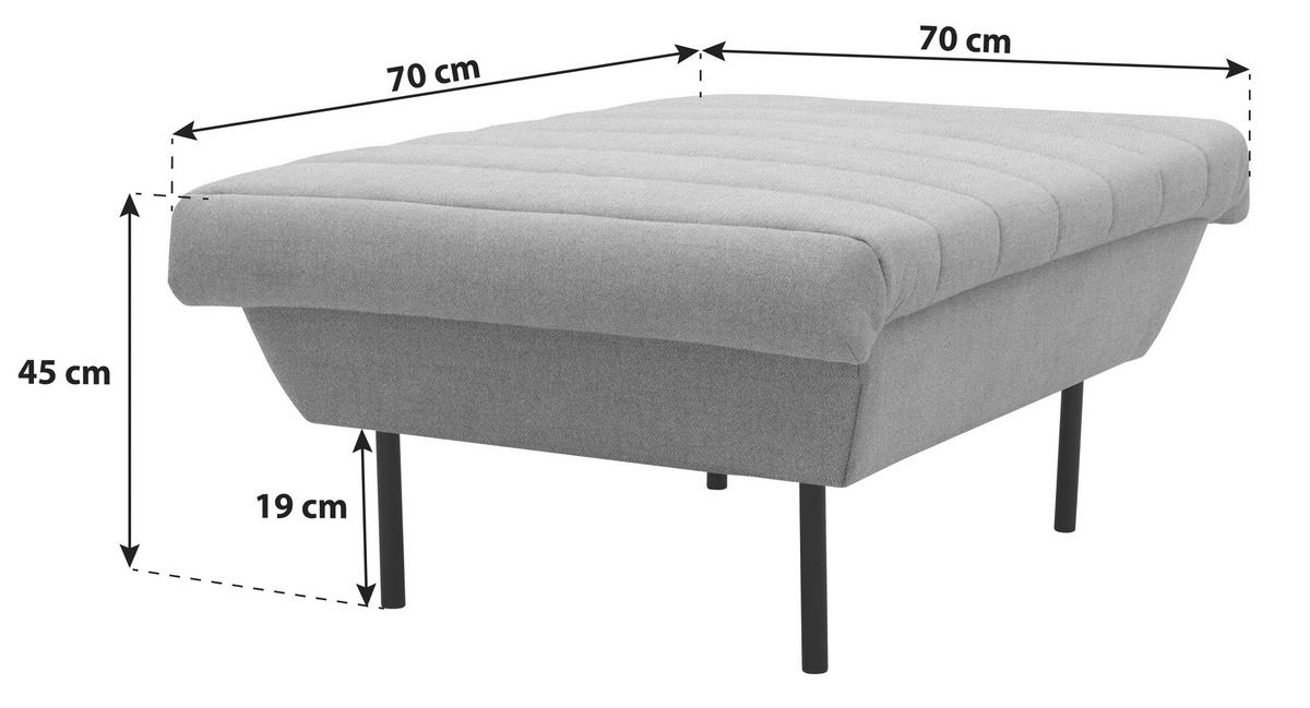 Hocker Looks Ix - Graubraun/Schwarz, Design, Textil (70/45/70cm) - LOOKS by W.Joop