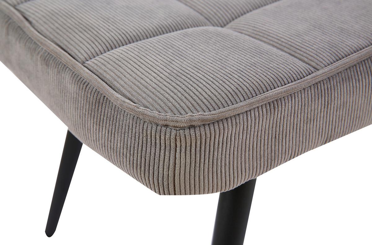Hocker Uta Textil Grau Sitz Gepolstert H: 39 cm - Schwarz/Grau, MODERN, Holzwerkstoff/Textil (41/39/59cm) - MID.YOU