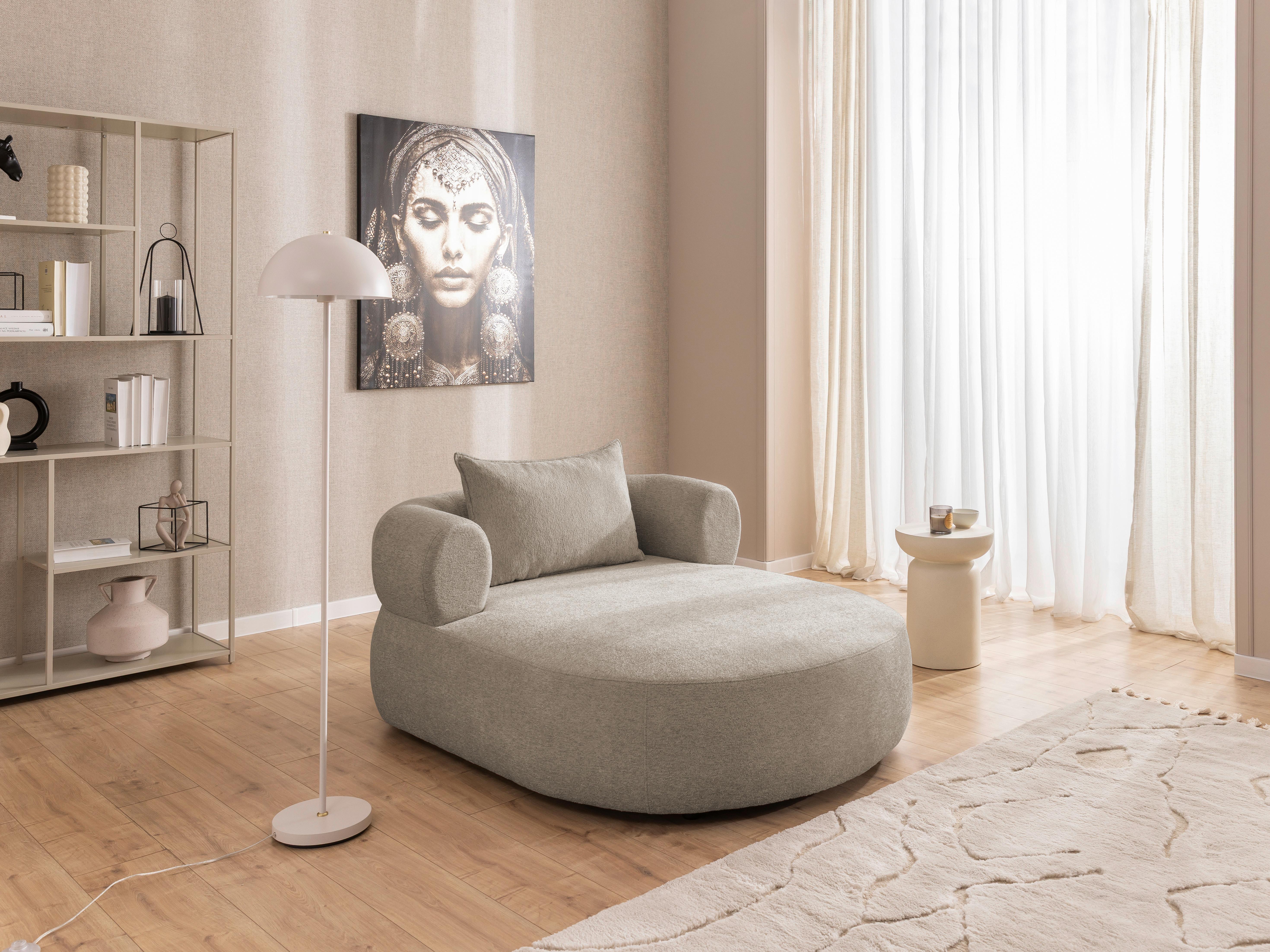 Xxl-sessel Ferro Hellbraun B: 122 Cm - Hellbraun/Schwarz, Design, Textil (122/76/156cm) - Livetastic