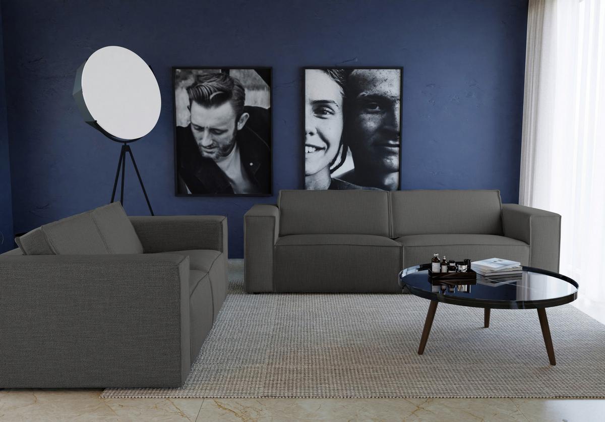 3-sitzer-sofa Dice Anthrazit B: 250 Cm - Anthrazit/Schwarz, MODERN, Textil (250/80/102cm) - MID.YOU
