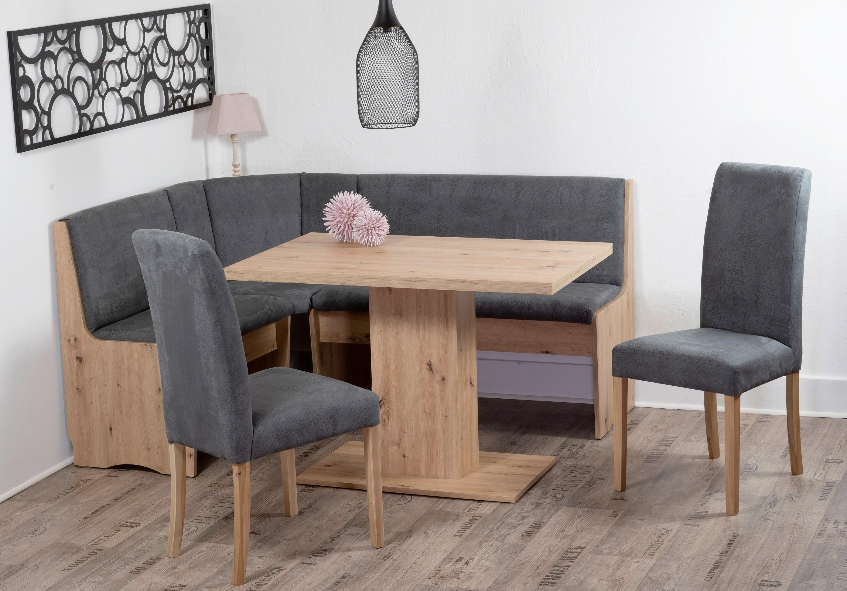 Eckbankgruppe Duisburg Olduar Titanic Grau/Eiche D. B: 165cm - Eiche Artisan/Grau, KONVENTIONELL, Holz/Holzwerkstoff (165/89/125cm) - MID.YOU